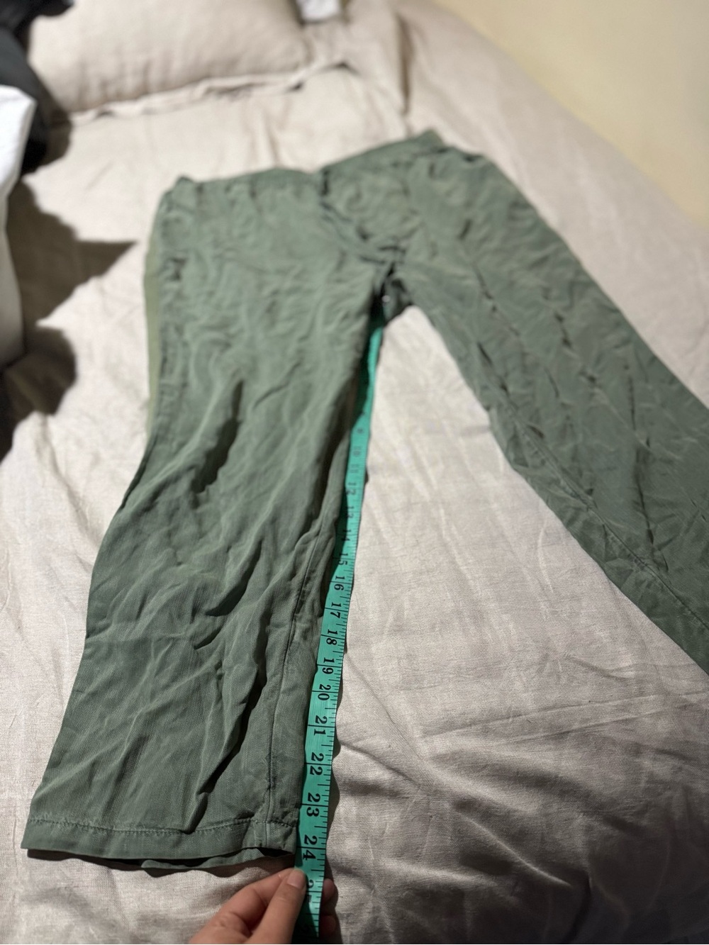 Caslon Sage Green Linen Blend Drawstring Pants Women’s Size L NWOT Relaxed Fit - Picture 4 of 9